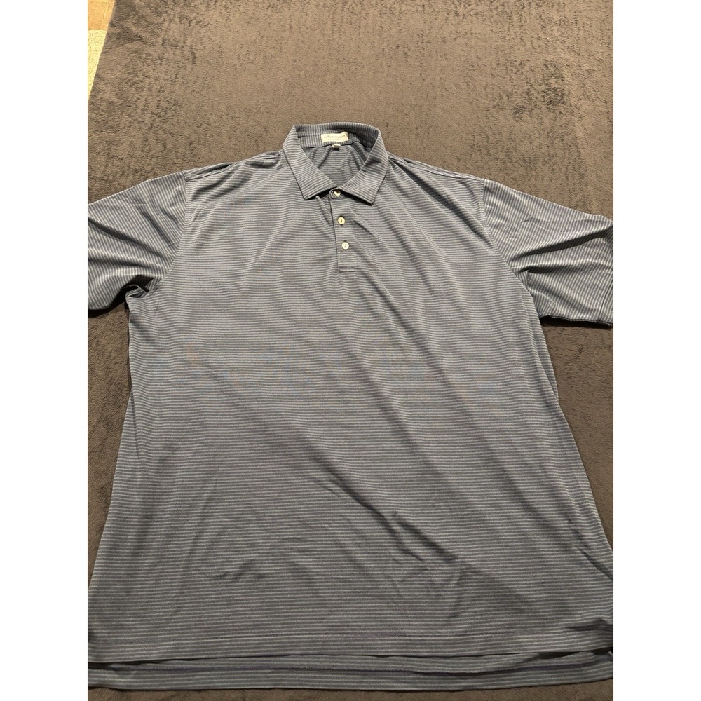 Peter Millar Summer Comfort Polo Size XXL Striped Blue/Green Golf Shirt